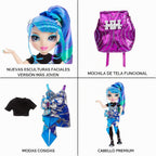 Rainbow High Junior High Edición Especial Holly De'Vious - Muñeca de moda azul y verde de 9 pulgadas con accesorios y mochila suave de apertura/cierre. Gran regalo de juguete para niños de 4 a 12 años