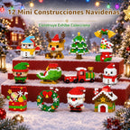 Calendario de Adviento de Navidad, bloques de construcción, 12 días Mini