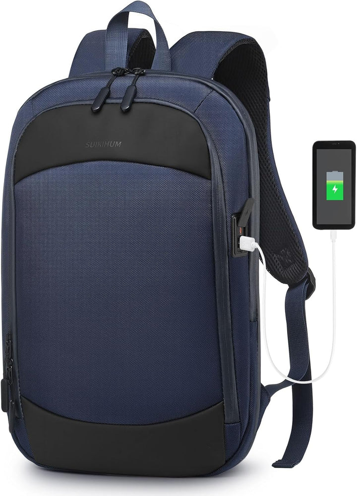 SUIKIHUM Mochila delgada para laptop para hombres y mujeres, bolsa...