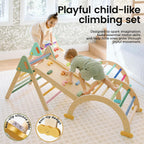 Tiny Land Conjunto de Triángulo Pikler, 7 en 1 plegable Montessori Escalada Juguetes