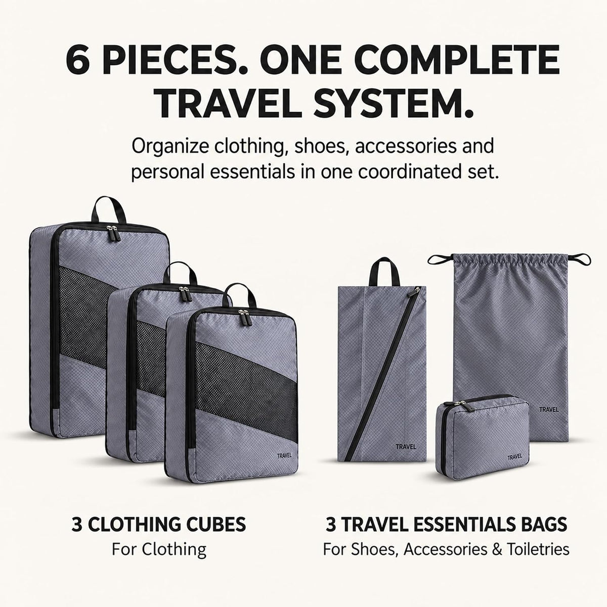 Cubos de embalaje de compresión para viajes, juego organizador de