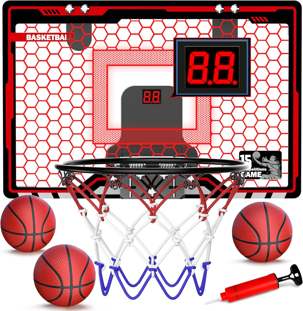 HopeRock Mini Aro de Baloncesto para Interiores para Niños, Aro Pequeño Sobre la Puerta