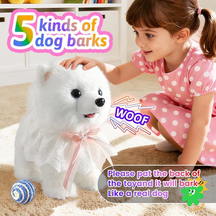 Marsjoy Samoyed - Perro de ladridos que camina para niños, robot mu...