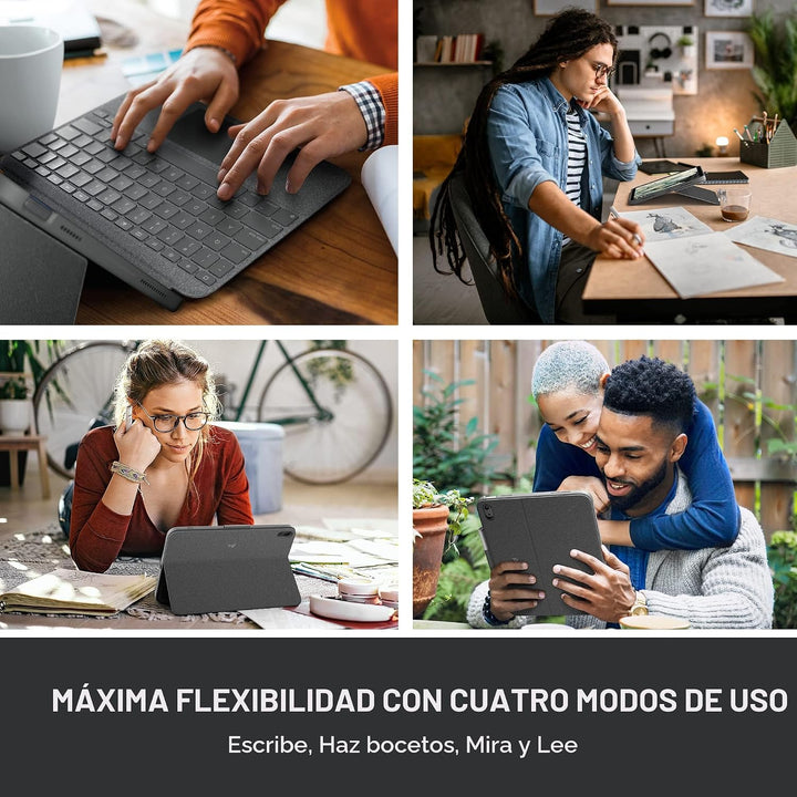 Logitech Combo Touch Funda para iPad de 10ª generación, teclado des...