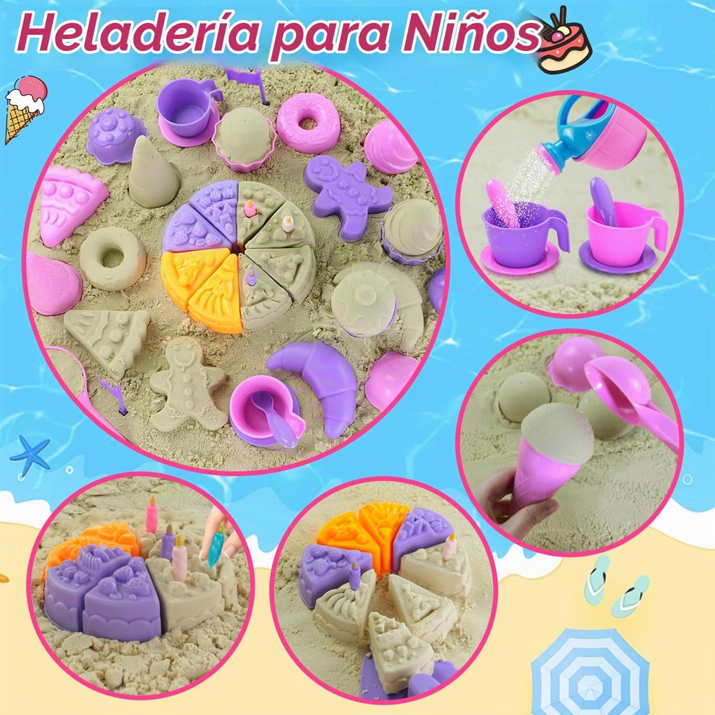 Juguetes de arena de playa, 50 juguetes de caja de arena con 2
