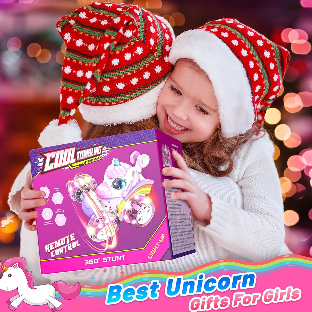 Carsky - Coche de control remoto de unicornio para niñas, coches RC...