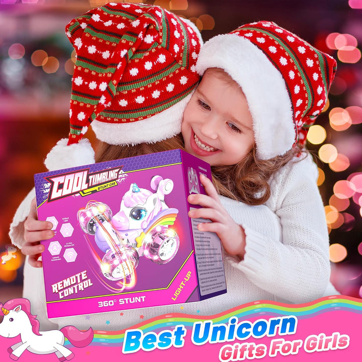 Carsky - Coche de control remoto de unicornio para niñas, coches RC...