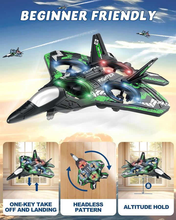 JoyRapt Drones para niños con forma de avión a control remoto, avió...