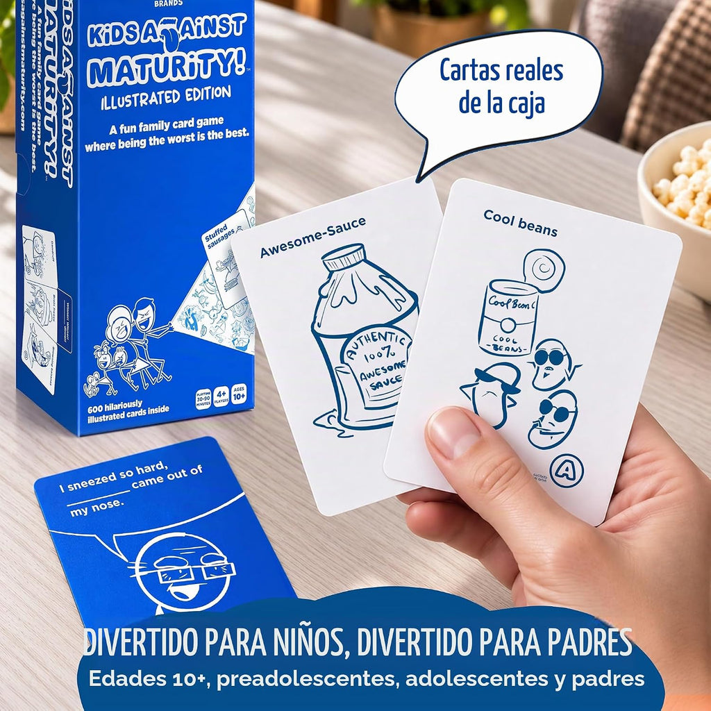 Juego de cartas para niños contra la madurez, divertidos juegos familiares