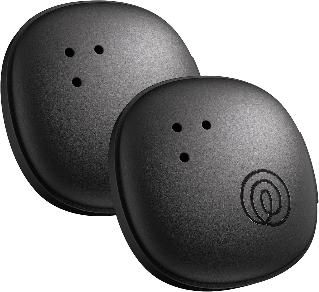 Life360 - Adhesivo para azulejos, pequeño rastreador Bluetooth, buscador remoto y localizador de artículos para bicicletas, gafas y más. Compatible con iOS y Android. Buscador de teléfonos. Paquete de 2 (negro)