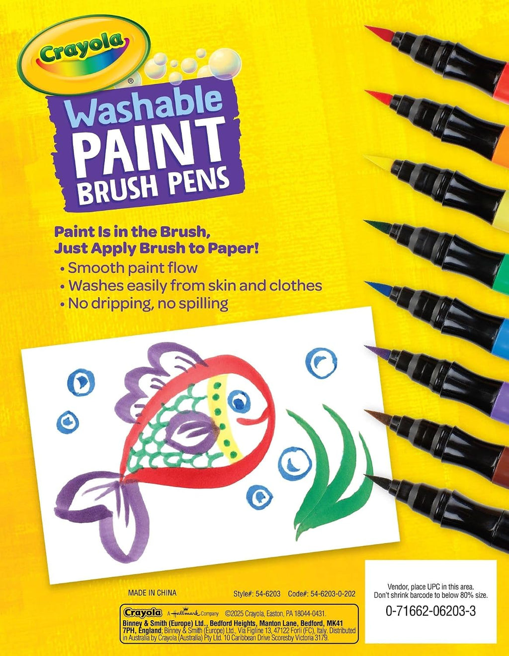 Crayola - Pinceles de pintura sin goteo, juego de colores surtidos, 40 unidades, regalo creativo para niños y adolescentes