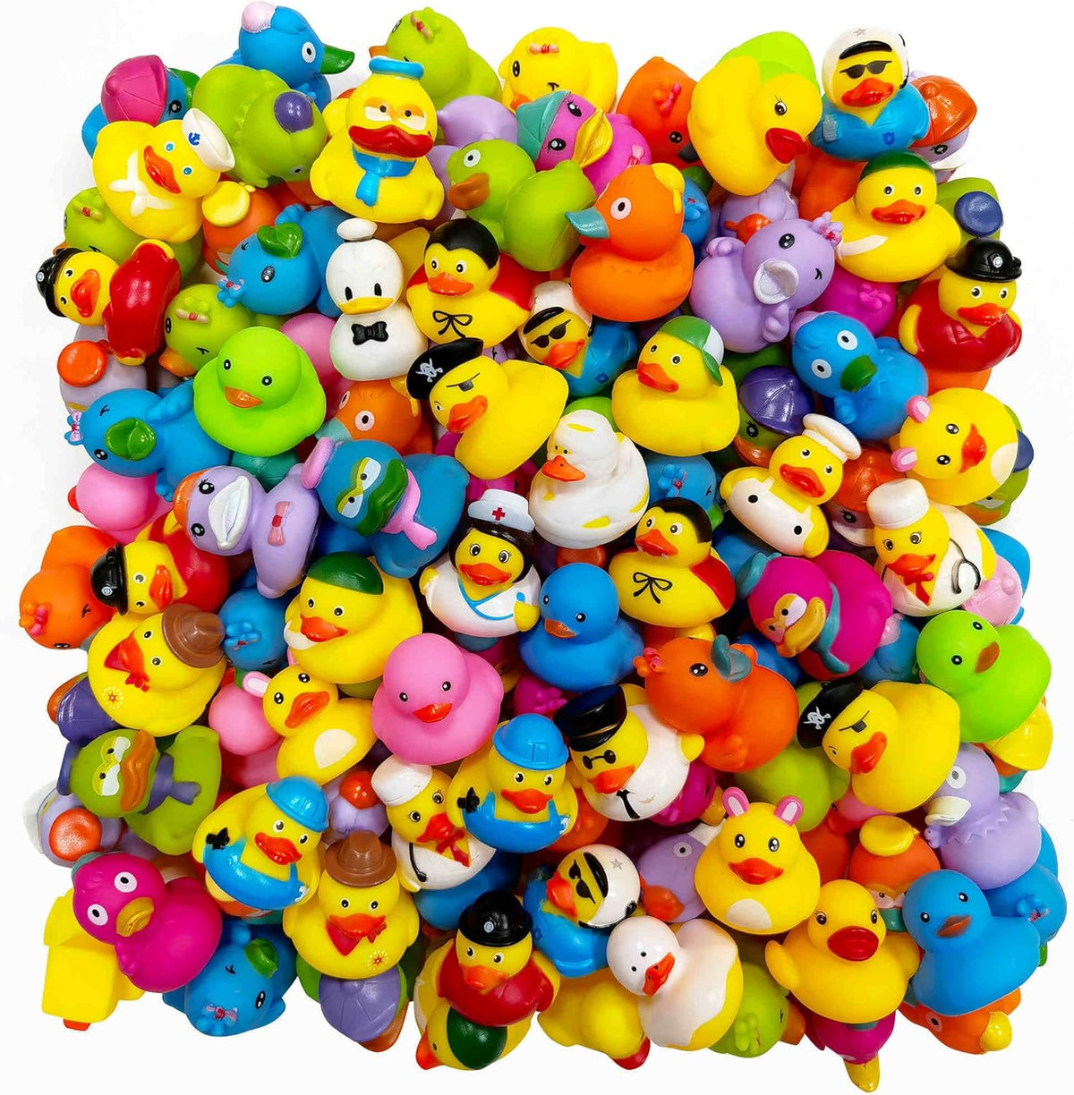 Arttyma Patos de Goma a Granel, Surtido de Patitos para Flotar en Jeeps, Juguetes de Baño de Patos para Favores de Fiesta (Paquete de 100)