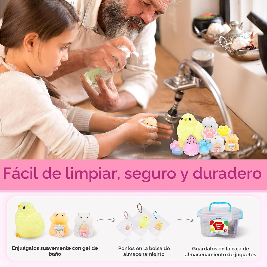 Paquete de 10 juguetes blandos Taba con caja de juguetes, juguetes...