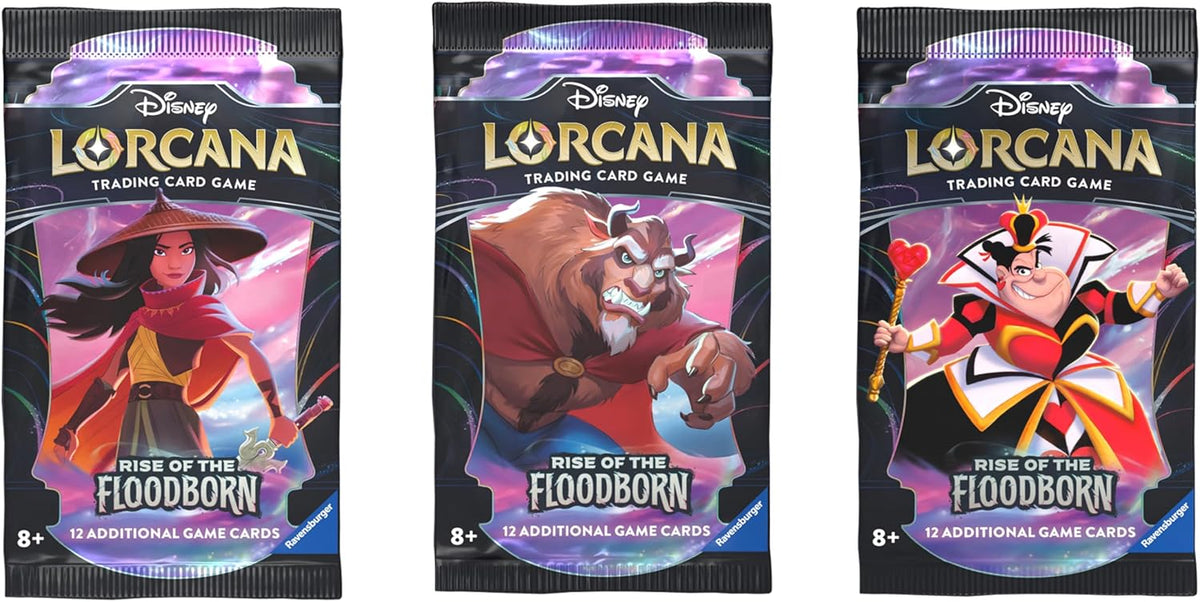 Ravensburger Disney Lorcana TCG: Rise of the Floodborn Booster Pack Display | 24 paquetes con 12 cartas coleccionables cada uno | Ideal para coleccionistas y fanáticos de Disney | Adecuado para mayores de 8 años