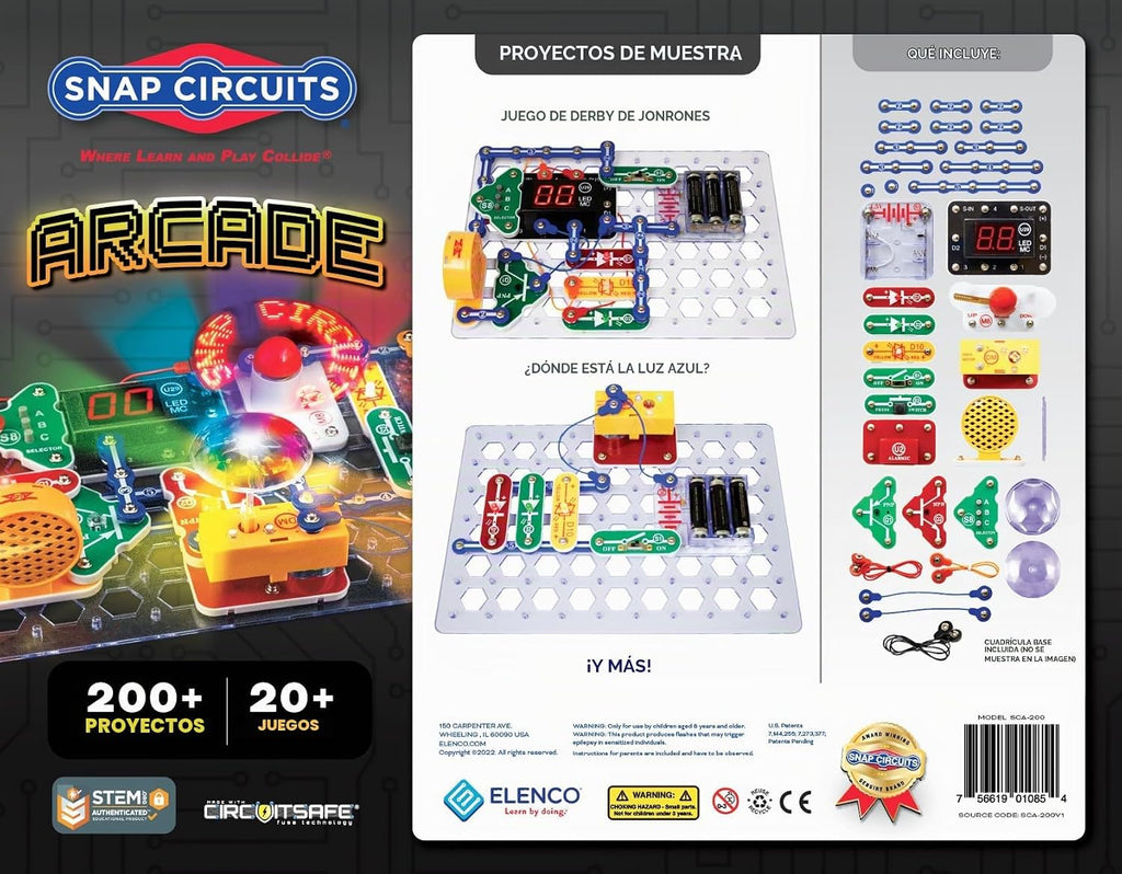 Snap Circuits “Arcade”, Kit de exploración electrónica, actividades STEM para mayores de 8 años, manual de proyecto a todo color (SCA-200)