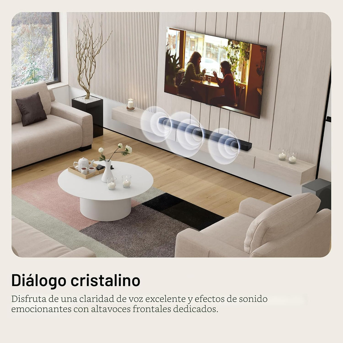 LG S60T 3.1 ch. Barra de sonido con subwoofer inalámbrico, Dolby Audio, Sinergia de TV, interfaz Wow, sonido AI Pro - Negro