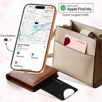 SPOTMINDERS - Paquete de 2 rastreadores de cartera con certificación MFi de Apple, color negro y rosa (solo iOS), paquete de viaje para parejas, 0.07 pulgadas, funciona con Apple Find My recargable, buscador de artículos delgado para equipaje, pasaporte