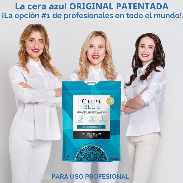Cirepil - Azul - Bolsa de 28.22 oz \/ 800g de Perlas de Cera Dura -...