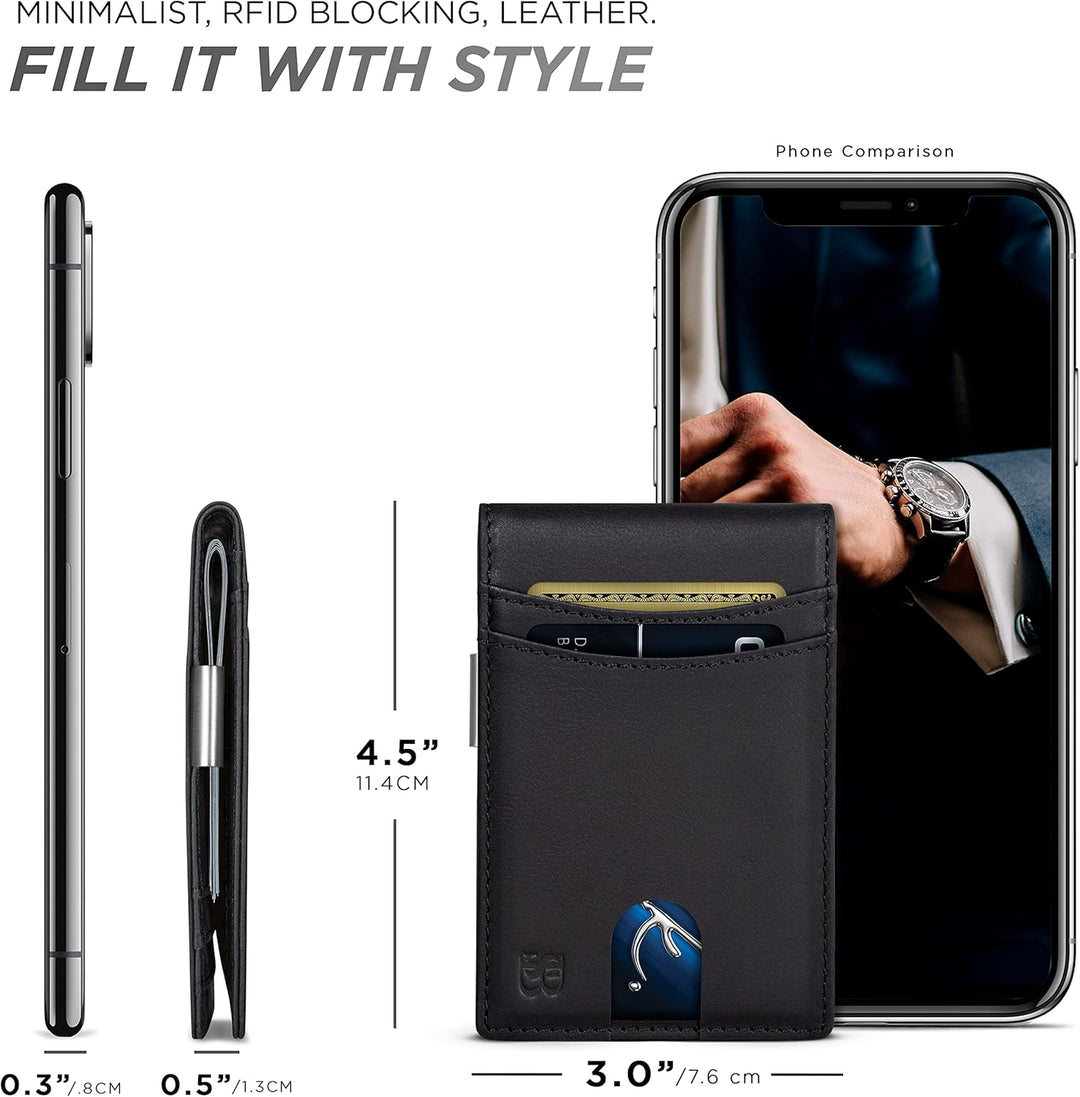SERMAN BRANDS Billetera con clip de dinero para hombre. Carteras de...
