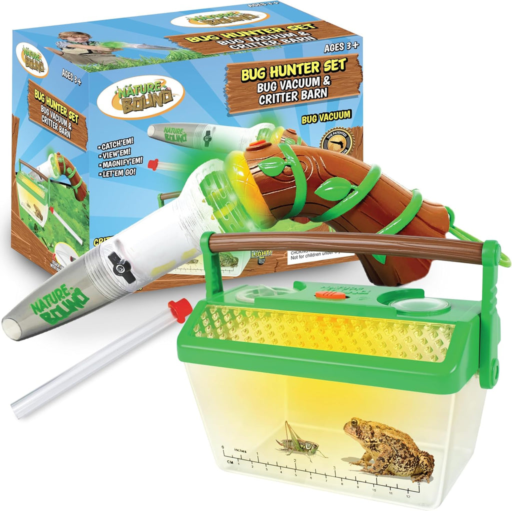 Nature Bound - Juguete atrapa insectos, aspiradora ecológica para atrapar y liberar, para interiores y exteriores, de 3 a 12 años, verde, kit completo para niños, incluye núcleo de captura con lupa