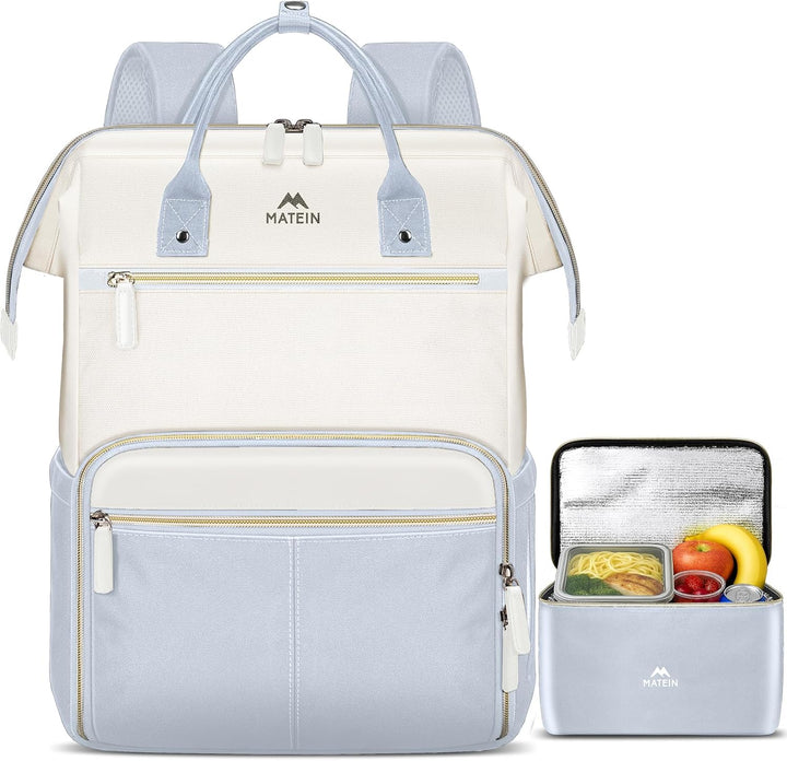 MATEIN Mochila para portátil con lonchera, mochila de almuerzo de 1...