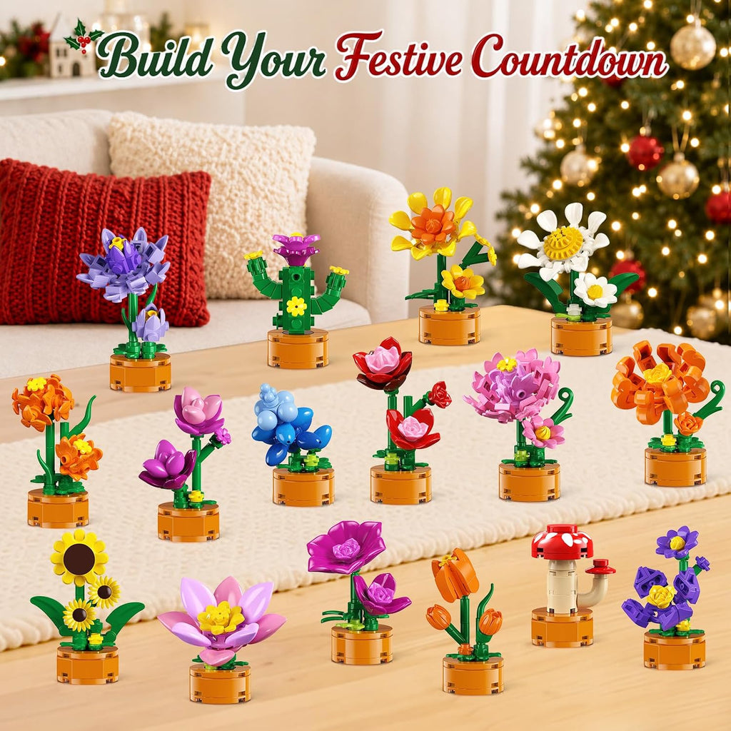 Calendario de Adviento 2026 Flores Navidad Cuenta regresiva Juegos de
