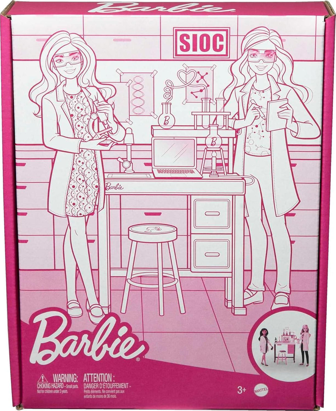Barbie Juego de laboratorio científico con 2 muñecas, banco de labo...