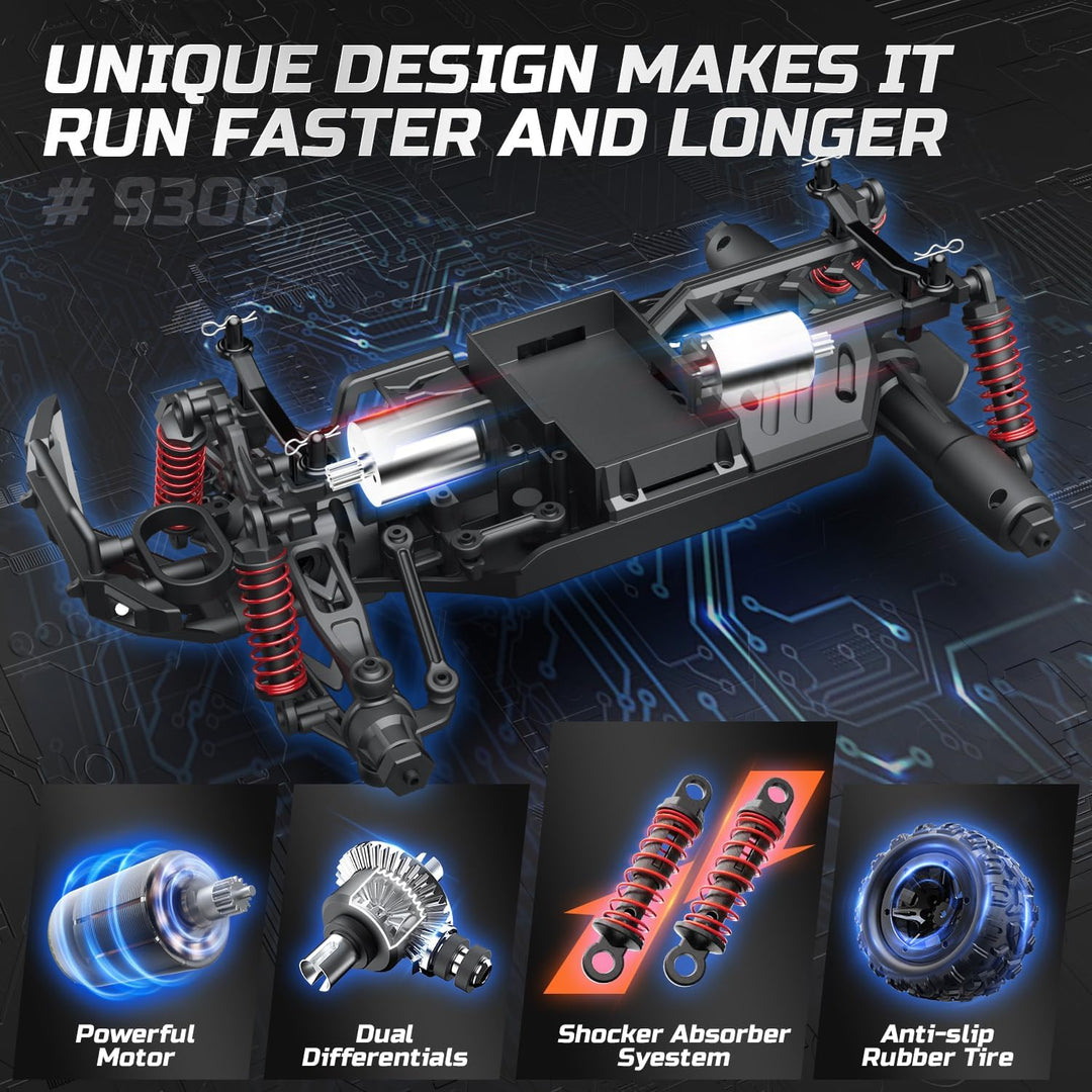 DEERC Coche de control remoto de alta velocidad RC para niños y adu...