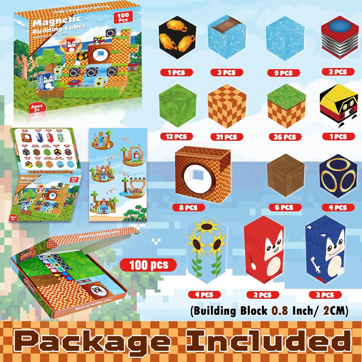 Annexfun Bloques Magnéticos - 100 Piezas Bloques de Construcción -...
