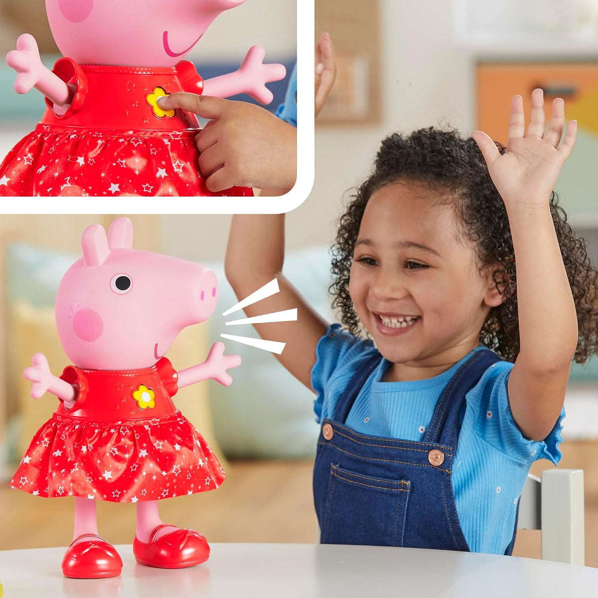 Peppa Pig Muérdago de Peppa Pig - Muñeca interactiva electrónica que canta y baila para fiesta en los charcos fangosos, juguetes preescolares interactivos para niñas y niños, a partir de 3 años