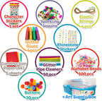 Olly Kids Biblioteca de kits de manualidades en una caja organizadora de plástico para manualidades, suministros de arte y manualidades para niños de 4, 5, 6, 7, 8, 9, 10, 11 y 12 años, niños y niñas