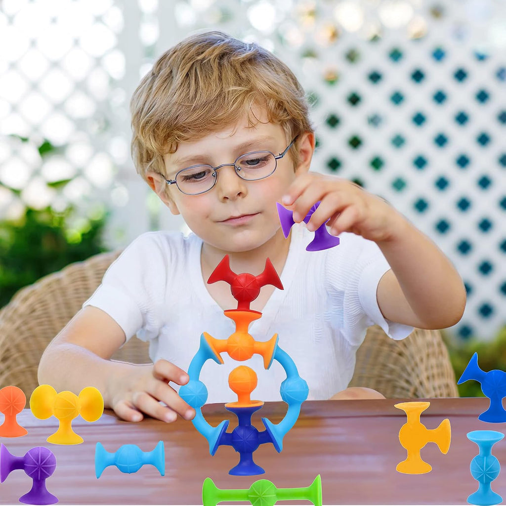 TOYARA Juego de construcción de juguetes de ventosa de 48 piezas