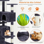 Torre de árbol para gatos de 54 pulgadas con postes rascadores de