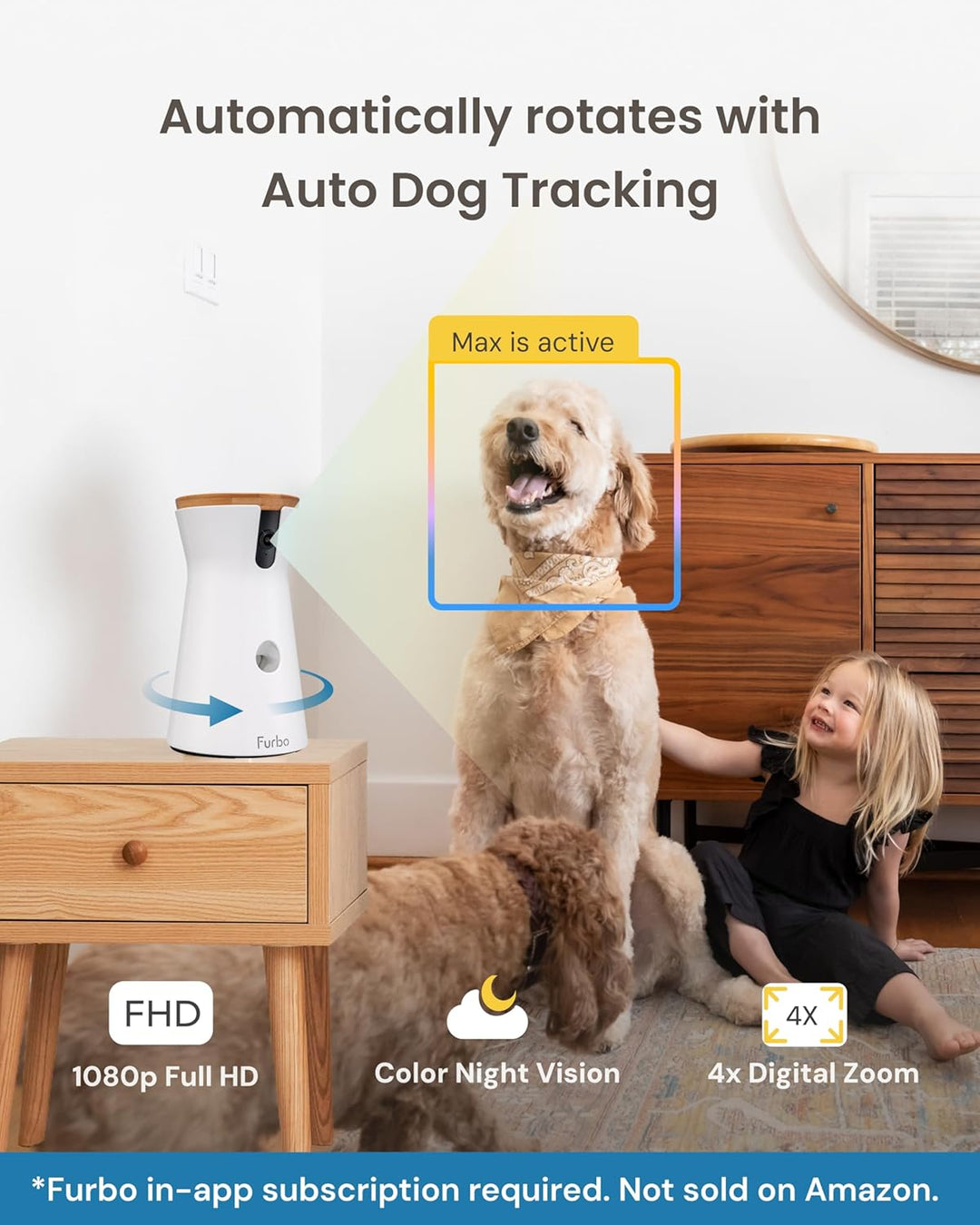 Furbo Cámara para perros de 360° [requiere suscripción] Desbloqueo...