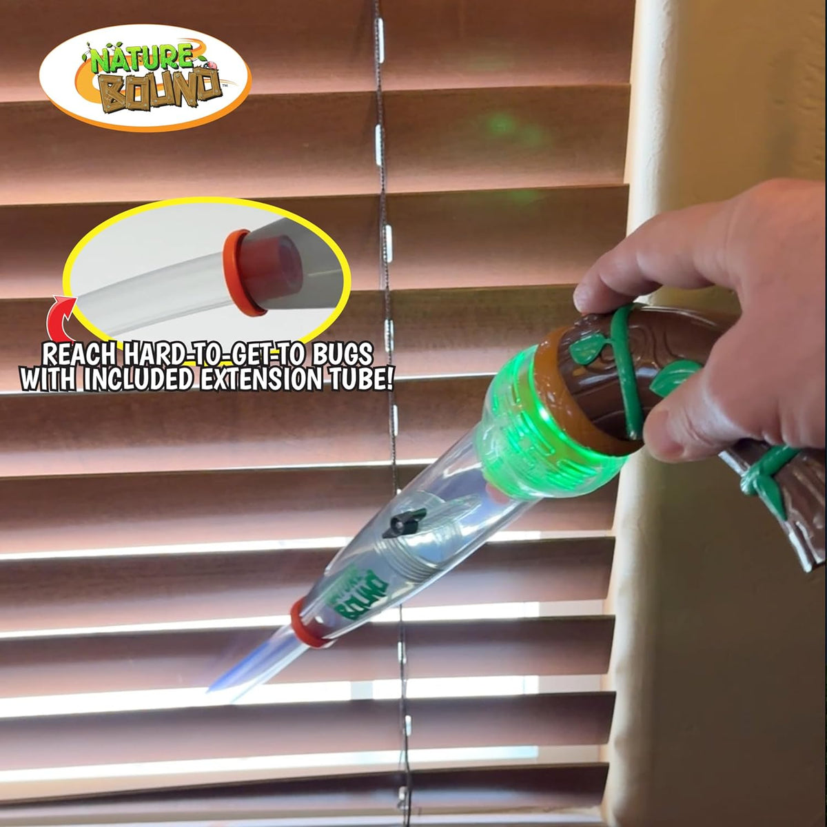 Nature Bound - Juguete atrapa insectos, aspiradora ecológica para atrapar y liberar, para interiores y exteriores, de 3 a 12 años, verde, kit completo para niños, incluye núcleo de captura con lupa