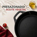 Utopia Kitchen - Sartén de hierro fundido de 12 pulgadas, pre-sazonado, sin PFAS, color negro