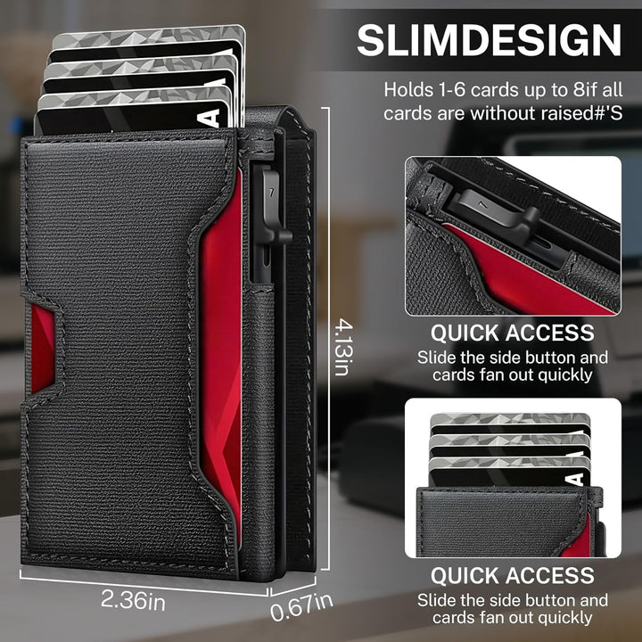 Meridova Cartera para hombres con clip para dinero, soporte delgado...