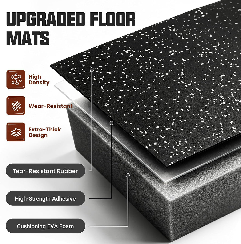 Suelo de gimnasio 0.56"/ 0.79" de grosor con parte superior de goma, tapete