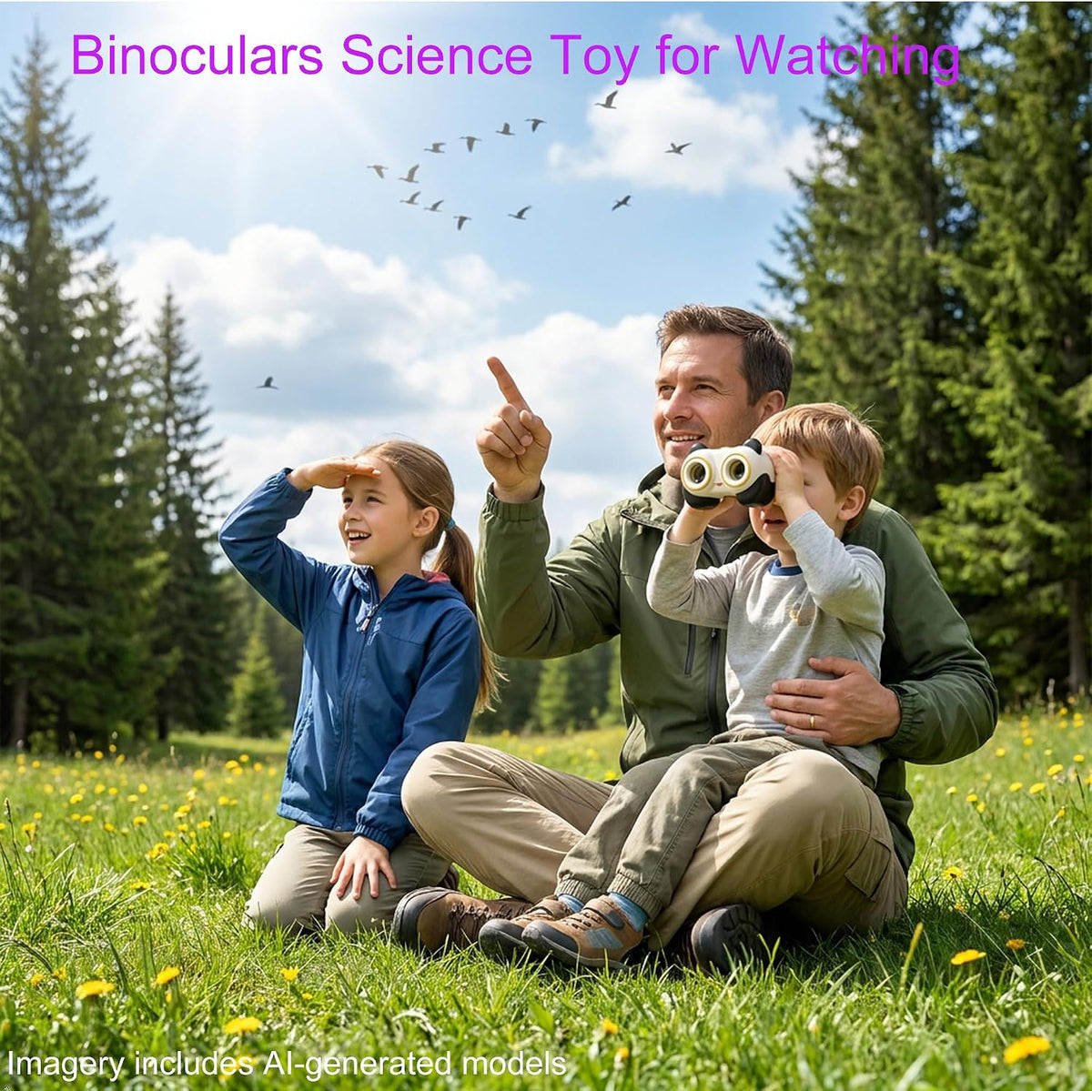 Binóculos Juguetes Científicos para Niños de 3-8 años: Panda Look - Regalo para Niños y Niñas | Aventura al Exterior y Juguete Educativo STEM para Avistamiento de Aves, Acampar, Senderismo - Edades 3-8 Regalo de Cumpleaños para Niños y Niñas