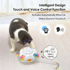 ORSDA Juguetes interactivos 4 en 1 para gatos - Juguetes automáticos para gatos de interior y gatitos, ratones de 8 agujeros Whack-A-Mole, juego de escondite con movimiento inteligente con 5 piezas de