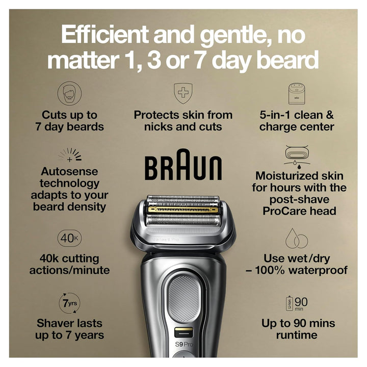 Braun Series 9 Pro 9487cc Afeitadora eléctrica para hombre, para us...