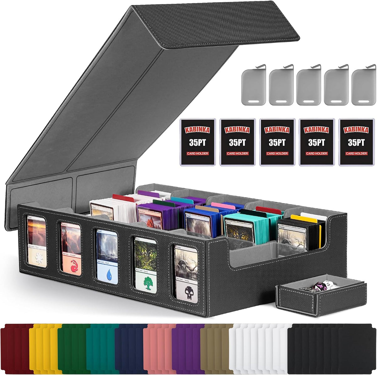 Kabinka Caja de Almacenamiento para Cartas Coleccionables de 5 Filas 3900+ con Exhibidor para Commander
