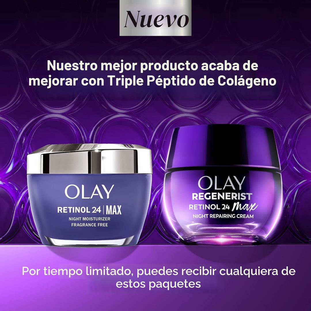 Olay Crema de noche de retinol para mujer, MAX, antienvejecimiento,...