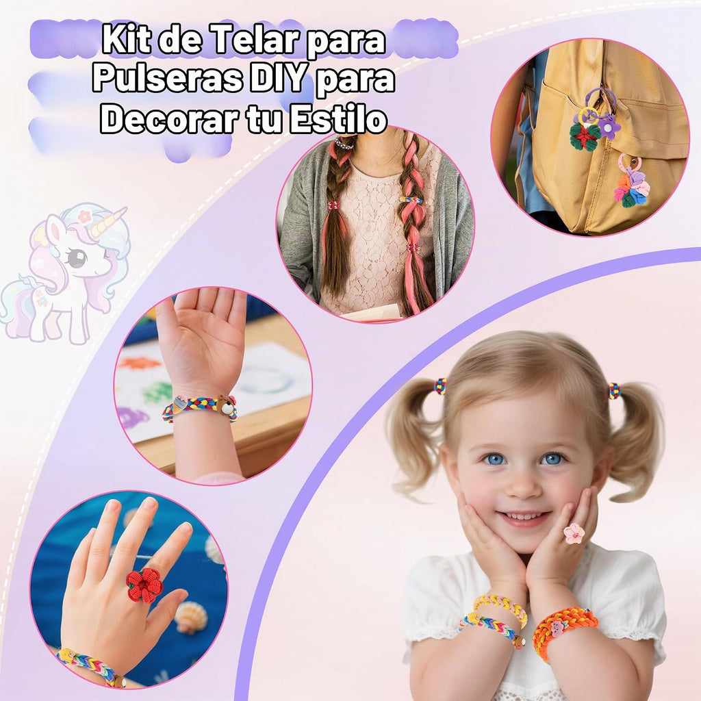 Nicella Kit de fabricación de pulseras, regalos para niñas de 8 a 12 años, kit de telar de tejido, más de 1300 piezas de kits de manualidades para niños con 2 peines de tejido, regalos de Pascua para niñas de 6, 7, 8, 9, 10, 11, 12 años