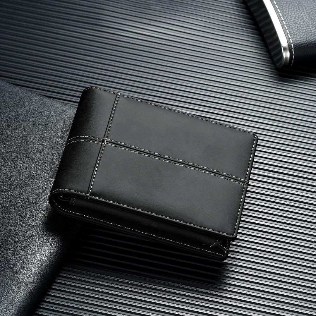 furid Top Grain Leather Wallet Men: RFID Minimalist Bifold Credit C...