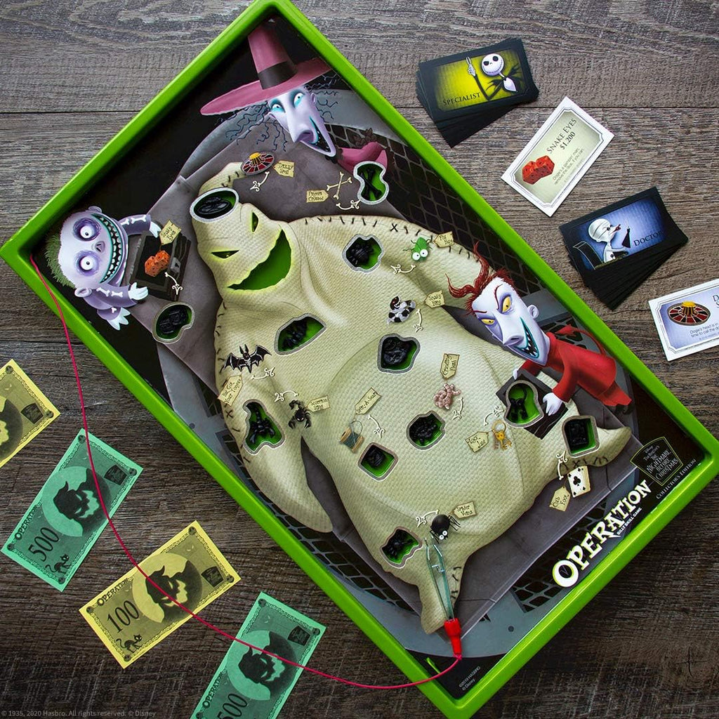 Operación: Juego de mesa Disney Pesadilla Antes de Navidad | Juego de mesa coleccionable | Con Oogie Boogie y arte de Pesadilla Antes de Navidad, para 1 o más jugadores