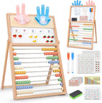 Joyreal Ábaco de madera para niños Matemáticas 3-5 4 5-7, pizarra blanca de
