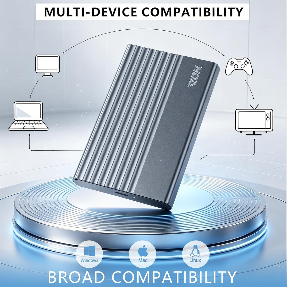 Disco duro externo de 1 TB, USB 3.0 para PC, Mac, computadora de escritorio, portátil, teléfono inteligente, PS4, Xbox