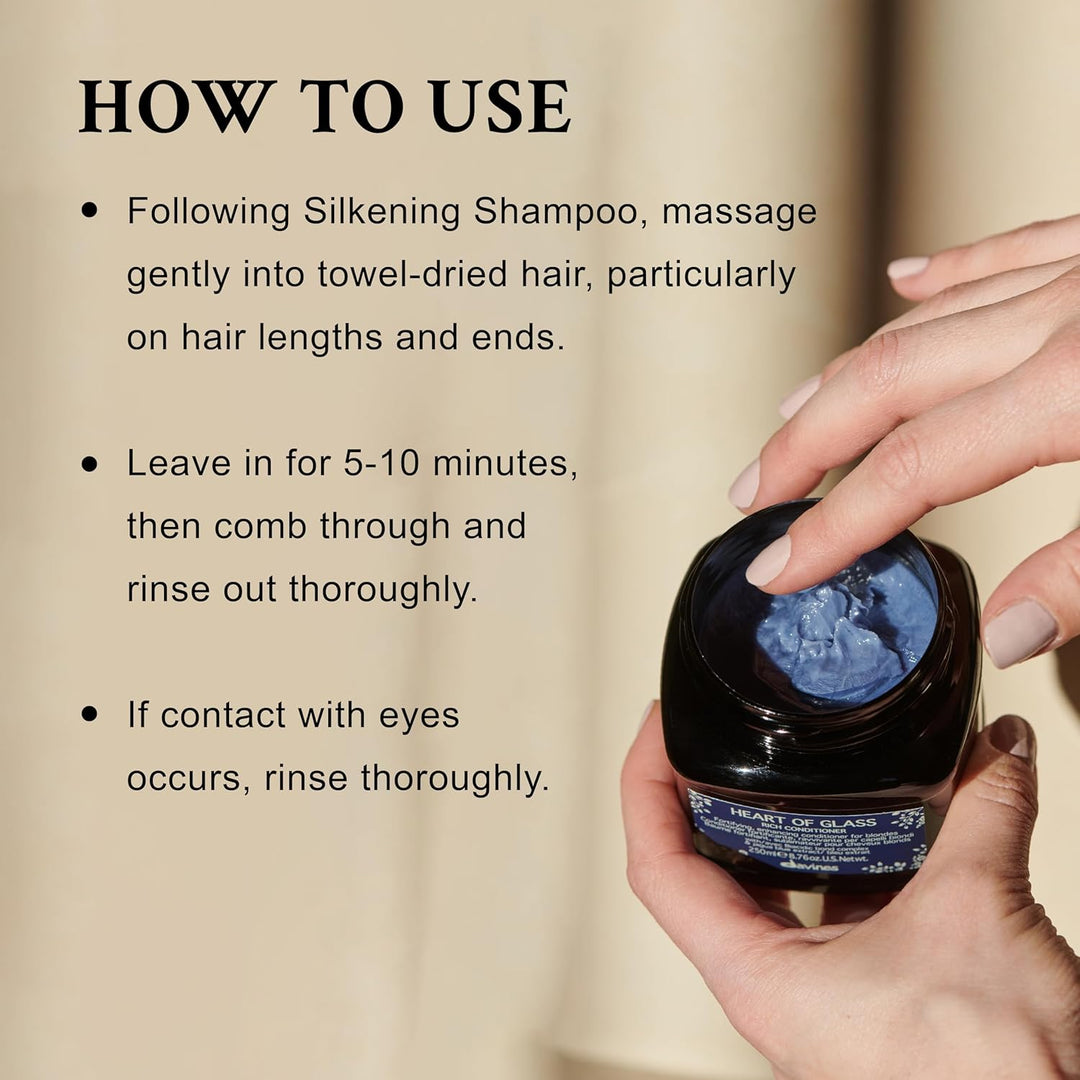 Davines Heart of Glass Rich Conditioner, Fortifying Treatment for B...