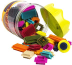 B. toys Bloques de cerdas, 68 bloques entrelazados en frasco, construcción
